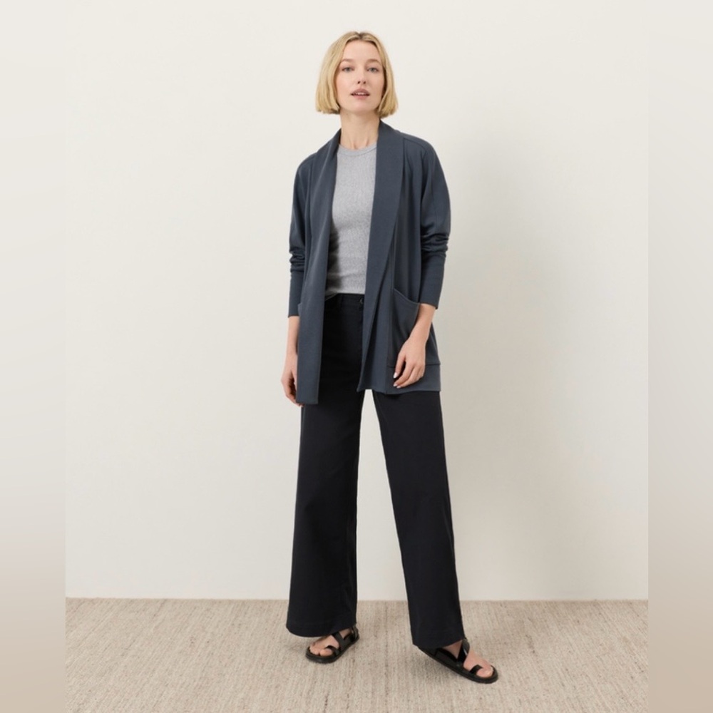 PACT Midnight Blue Organic Airplane Wrap Cardigan (M) - Picture 9 of 9
